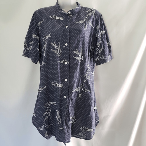 Cake Couture Embroidered Bird Button Down Tunic sz L