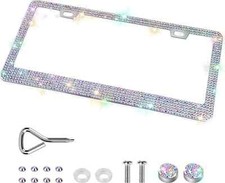 Bling License Plate Frames For Women, Sparkly Rhinestone Diamond Car Accessories