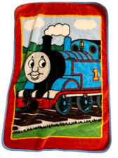 Thomas the Tank Engine Train Plush Baby Blanket Crib Toddler Bed 32x44  