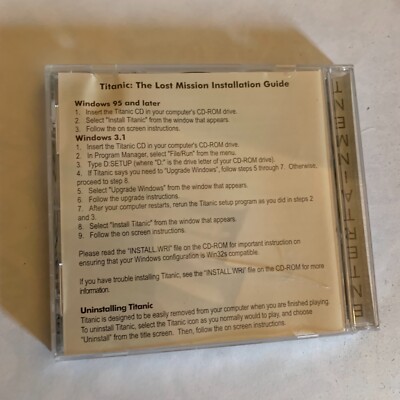 Titanic: the lost mission Shelf197 VINTAGE PC GAME/SOFTWARE~