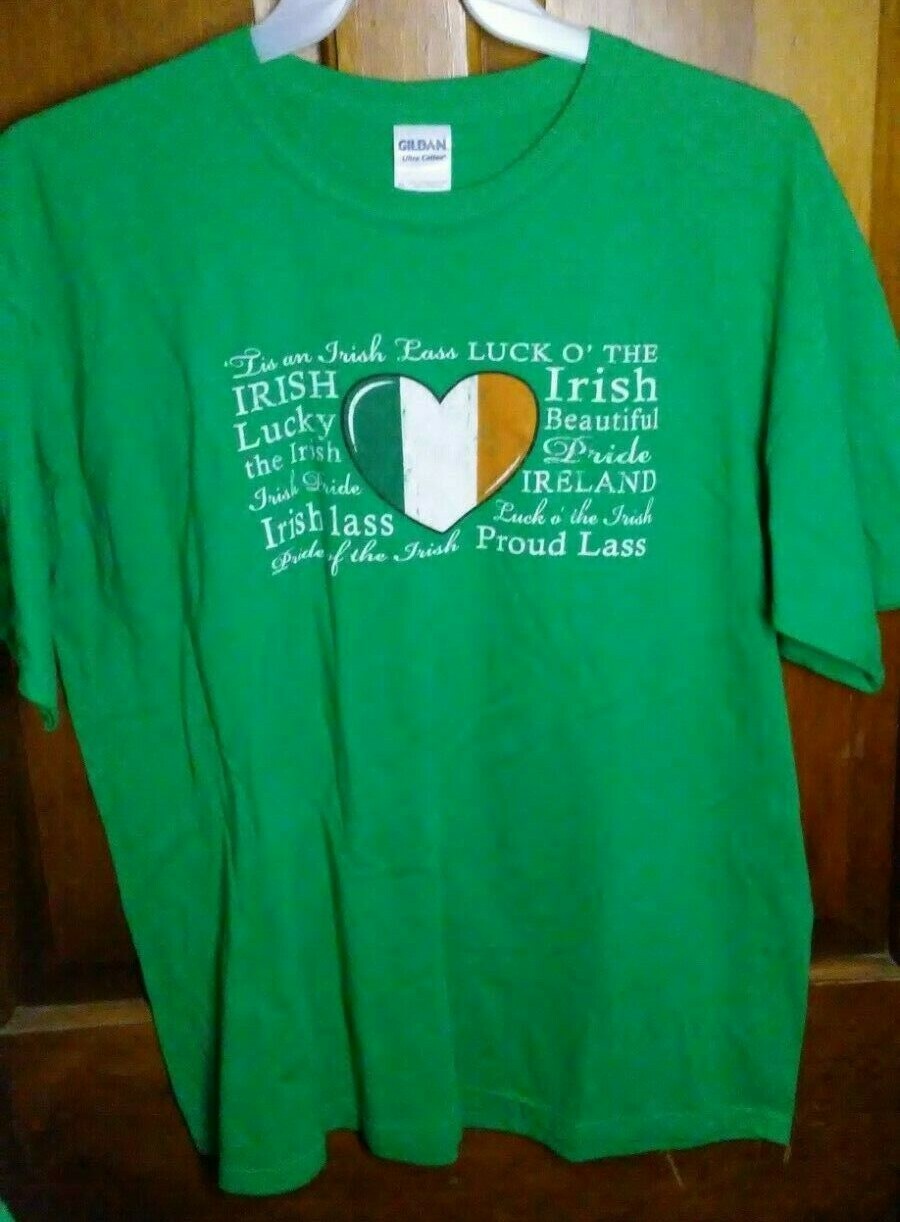 ALTRA Gildan Ultra Cotton XL Luck of the Irish Green Heart Ireland Colors