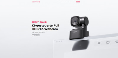 PTZ Webcam Obsbot Tiny SE Full HD AI-gesteuert  KI-Auto-Tracking Gestensteuerung