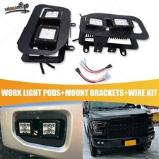 24w Led Fog Light Pod Lower Bumper Plugplay Wire Kit For Ford F150 Pickup 15-17