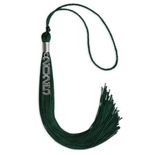 Endea Graduation Hunter Green Tassel With Silver Stacked Date Drop