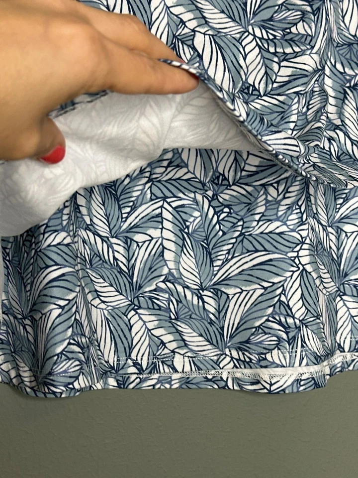 Eddie Bauer Mujer Pequeño Atlético Imitación Envoltura Verde Blanco Hoja Estampado Kacey Mini S Foto 4 de 4