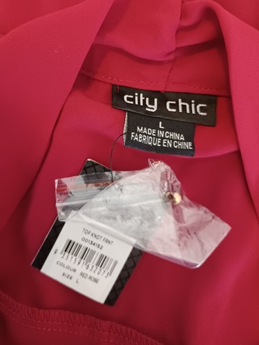City Chic Size L Top Knot Front NEW Plus Size Red business formal corporate - Picture 4 of 7