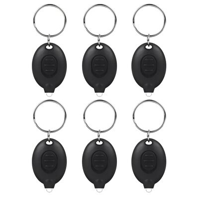 6 Ultra Bright Mini LED Keychain Flashlight Key Ring Torch Light White Light