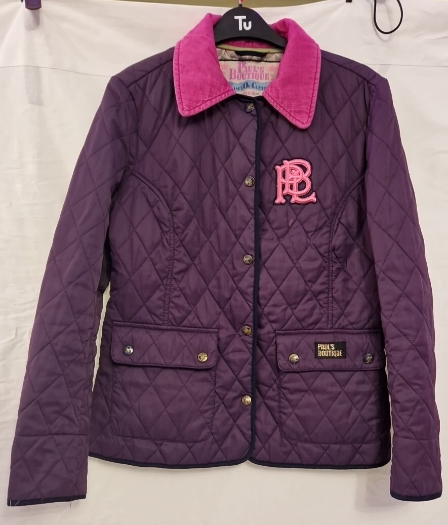 Paul Boutique Womens Quilted Jacket Size Small Purple And Pink
