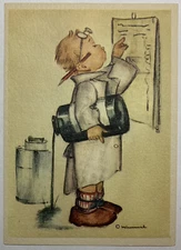 EARLY HUMMEL LITHOGRAPH CARD BOY DOCTOR SCIENTIST SPILLING LIQUID