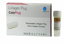 Pack of 10 Cologenesis Colo Plug Sterile Collagen Sponge 8x20mm Fast Shipping .