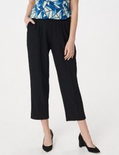 LOGO Lori Goldstein Black Front Seam Pull-on Slim Leg Pants L New