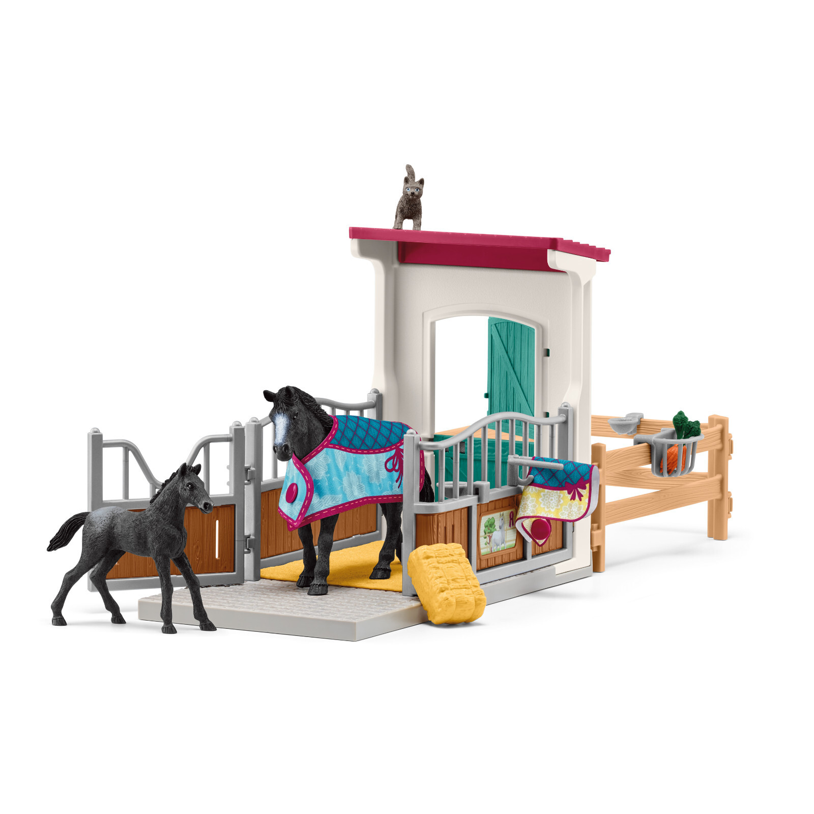 Schleich 42611 Horse stall with mare & foal Horses playset Horse Club toy pony