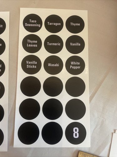 144 Round 1.5" Spice Jar Labels Preprinted, Chalkboard Seasoning Spice Labels - Picture 4 of 4