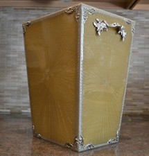 Mike and Ally Chateau Wastebasket silver accents