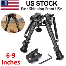US 6-9" Spring Return Rifle Bipod Coming with Picatinny Rail Adapter For Hunting