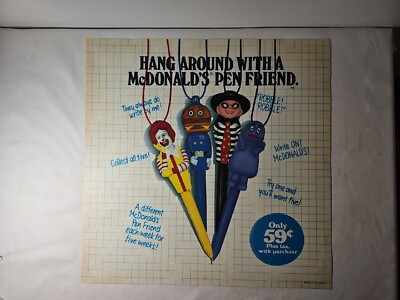 Vintage RARE McDonald s translite sign -Hang around with a McDonald's pen friend
