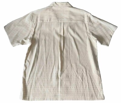 Vintage 90s Perry Ellis Mens L Button Down Shirt Rayon Blend Check