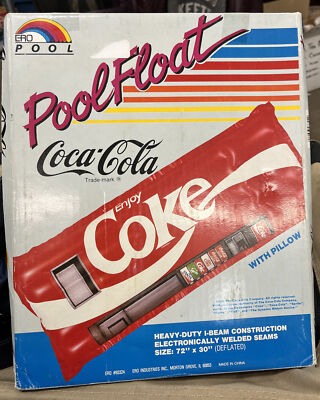 1988 Coke Machine Inflatable Pool Float Raft Pillow 72 x 30'' NEW IN OPEN BOX 21