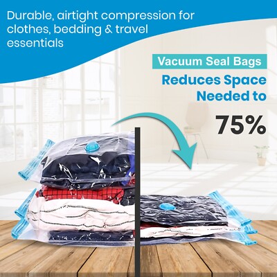 Jumbo Compression Bags Large Vacuum Storage Strong Plastic Bags Space  Savers 714983183857 UK