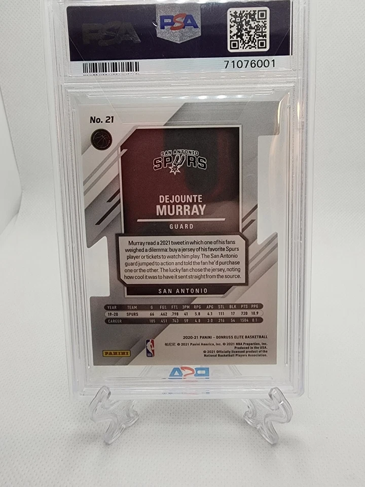 2020 Donruss Elite Dejounte Murray Status Die-Cut PSA 9 SSP /5 POP 1 🔥 - Image 3 of 3