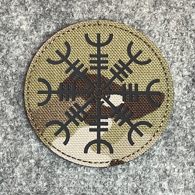 Wikinger Nordischer Lunavin Kompass, lasergeschnittener Helm der Ehrfurcht Moral Patch UBACS & Bergen