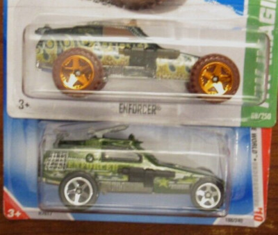 Lot of 2 different Hot Wheels Enforcer Diecast Cars - 2010 & 2012