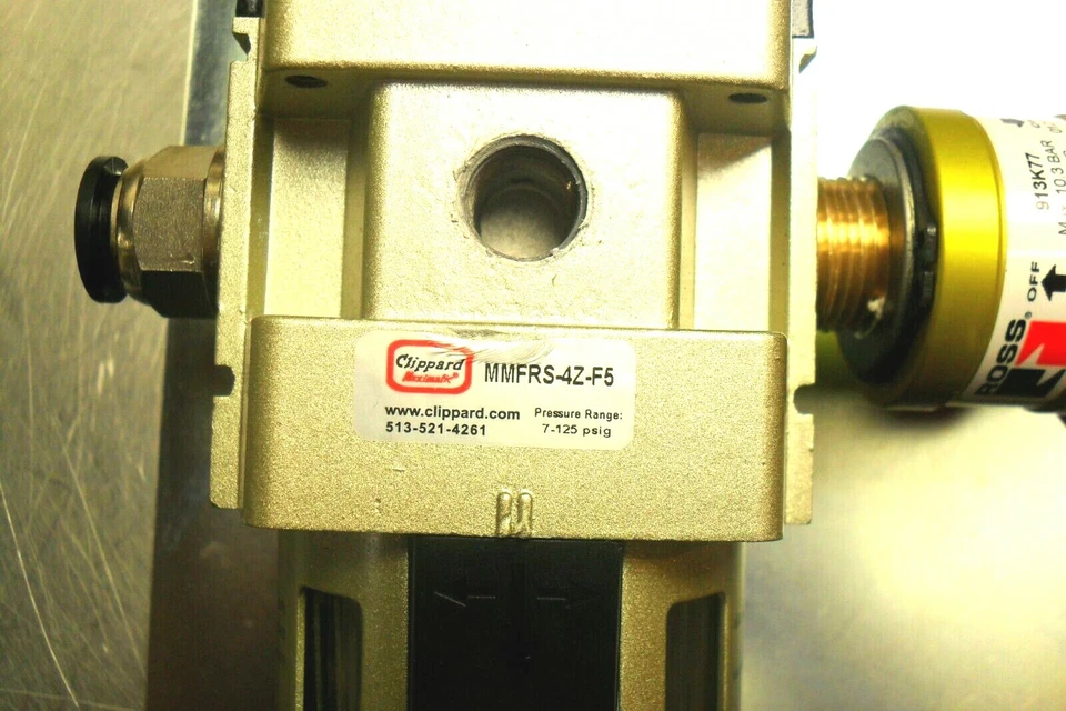 Regulador de filtro Clippard MMFRS-4Z-F5 150 psi con ROSS 913K77 y soporte, y accesorios Foto 3 de 4