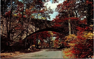 Stone Bridge Buck Hill Falls Pennsylvania Pocono Mountains Fall Autumn Postcard