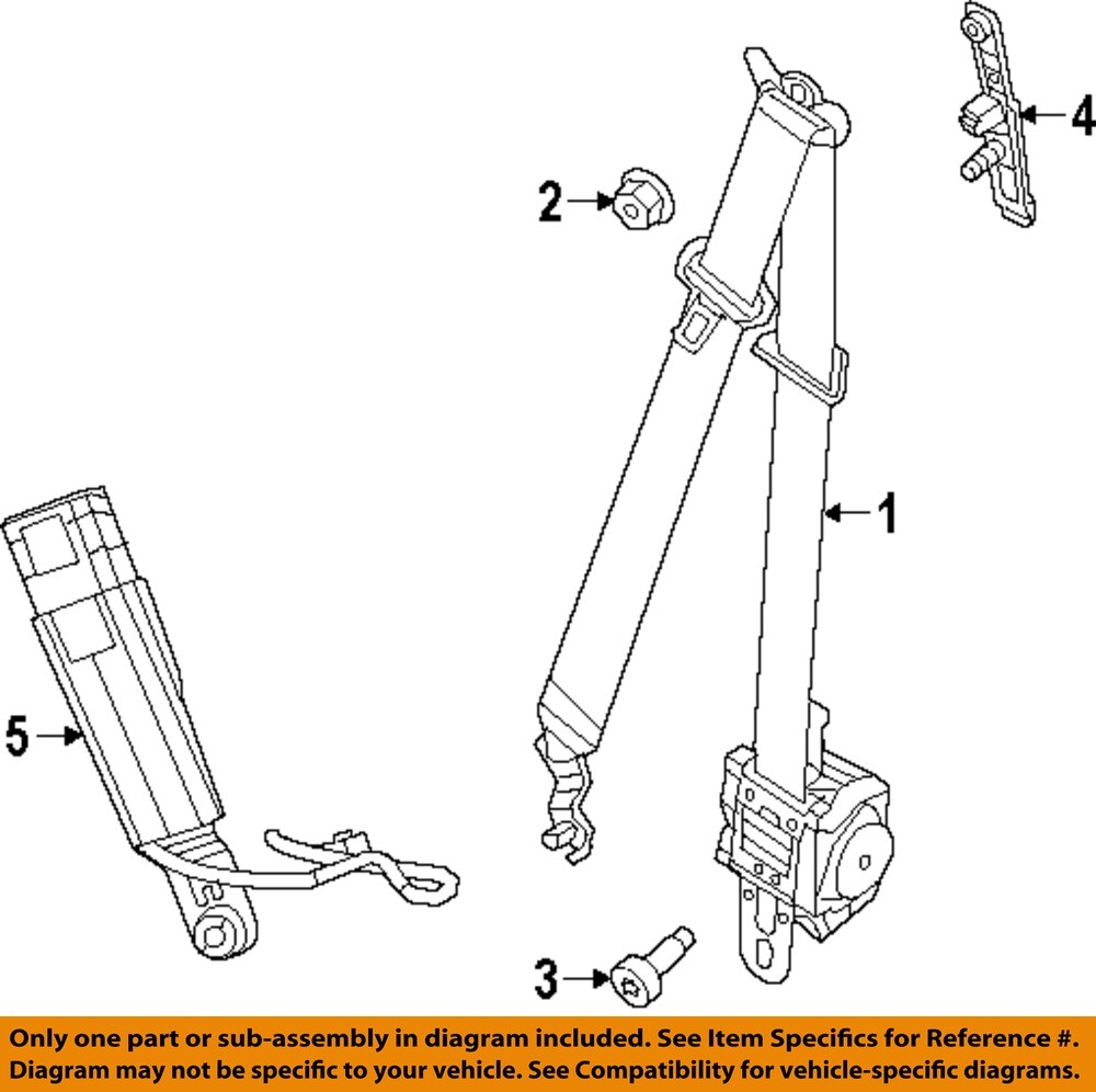 Used Front Left Seat Belt Front fits: 2012 Dodge Durango bucket seat driver retr