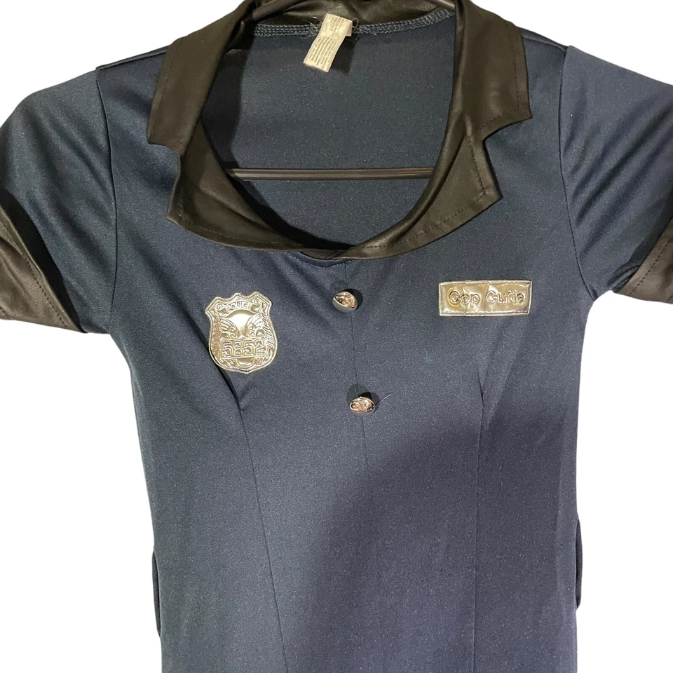 Disfraz de policía Cutie para niñas talla S vestido azul sombrero Halloween Foto 2 de 4