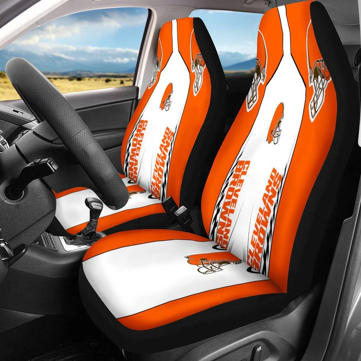 Car Seat Cover Seat Protector 2Pc for  Cleveland Browns