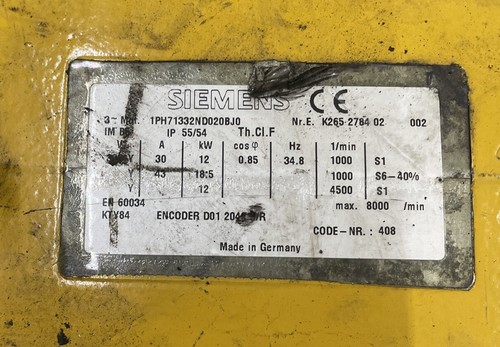 Siemens 3~Permanent Magnet Motor Asynchronmotor 1PH7133-2ND02-0BJ0 - Bild 2 von 5