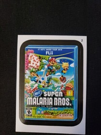 Super Mario Bros Topps Wacky Packages 2014 Series 1 SUPER MALARIA BROS. #2 NES
