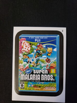 Super Mario Bros Topps Wacky Packages 2014 Series 1 SUPER MALARIA