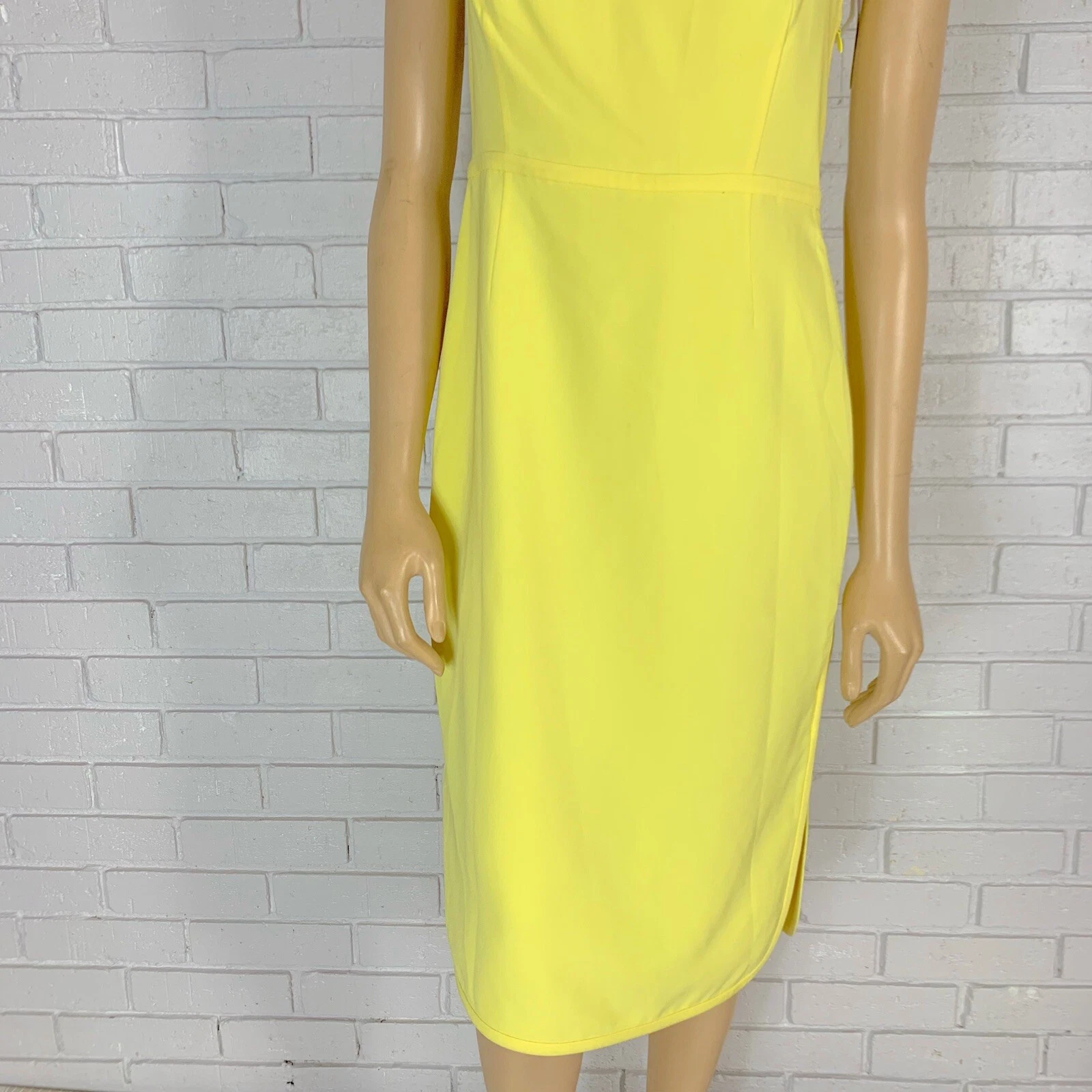 Tory Burch Yellow Portia V Neck Sheath Cocktail Dress Size 4