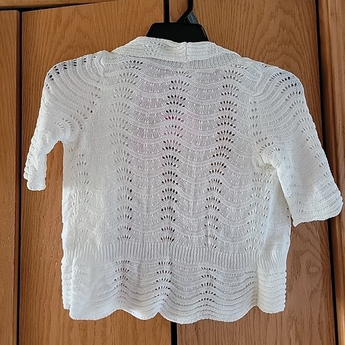 Candie’s Girl’s 14 White Cropped Cardigan NEW - Picture 3 of 3