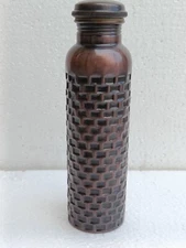 100% Pure Copper Water Bottle Handmade 32 Oz, Ayurvedic Health Benefit FAST SHIP
