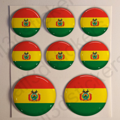 Stickers Bolivia Gel Domed Resin 3D Flags Bolivia Vinyl Sticker Decals Helmet