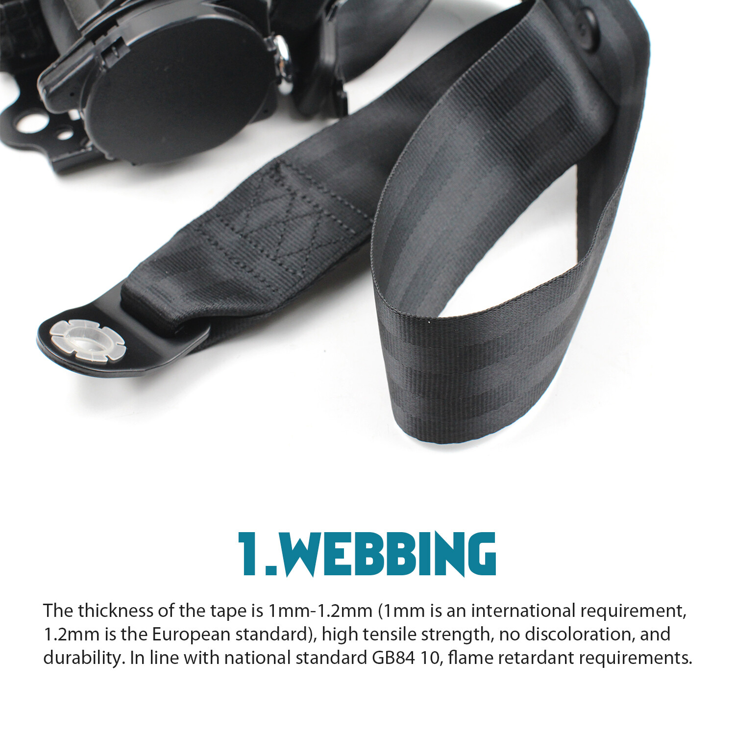 1PC Brand New Emergency Locking Function 3 Point Safety Seat Belt For Chrysler