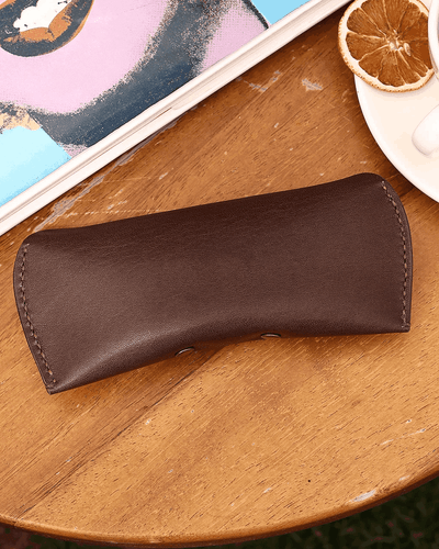 Leather Sunglass Case Glasses Case Eyeglass Case for Men and Women Slim - Picture 5 of 9