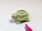 Miniature Wee Green Ceramic Turtle Planter, 1 1/8" Long: DOLLHOUSE 1:12 Scale