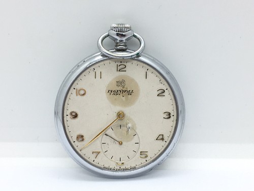 Vintage Herren Ingersoll 7 Jewel Taschenuhr - funktioniert aber reparaturbedürftig