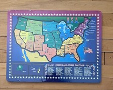 USA States and Their Capitals Wooden Puzzle Map - 16 Pieces - NEW and SEALED