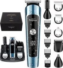 Brightup Beard Trimmer Men Grooming Kit Cordless Waterproof LED Display