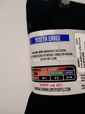 Lot De 3 Paires De Chaussettes De Baseball Franklin Youth - Bleu Marine - Pointure 6-10 - Neuf