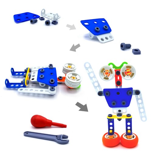Jr. Engineer - Robot & Airplane. 150 pc STEM Building Blocks Set (Tool Included) - Picture 2 of 11