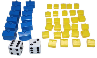 Simpsons Monopoly 2001 Replacement Parts 29 Yellow Houses 12 Blue Hotels 2 Dice