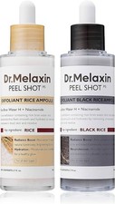 Dr.Melaxin Peel Shot Glow Duo White  Black Rice Ampoule Exfoliating Scrub