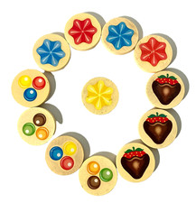 Melissa and Doug Wooden Replacement Cake or Cupcake Decoratons-Lot of 12