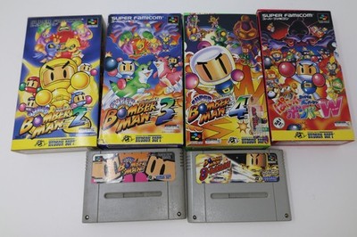 Super Bomberman Bomber Man 1 2 3 4 W lot Super Famicom Japan *US Seller* *Works*